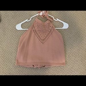 tie back cropped halter top